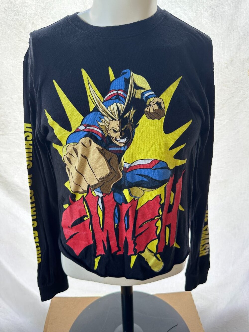 My Hero Academia Smash Hot Topic Women's Croptop Black LS Shirt Small Funimation